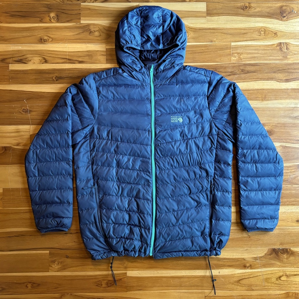 Mountain Hardwear Puffer 
Navy/Teal/Grey 
Sz. XL 
All cinches work 
Retail $300
